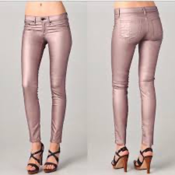 NWT Rag & Bone Metallic Rose Jegging Jeans size 30 - Picture 1 of 11